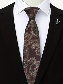 1pc Paisley Pattern Handmade Necktie, Suitable For Business, Casual, Party, Wedding, Gift - Multicolor - View 8