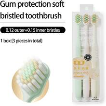Japanese Style Wide Soft Bristle Toothbrush 3pcs Adult Fine Soft Household Toothbrush