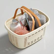 1 pièce Panier de douche en plastique pour salle de bain, panier à linge creux avec grande ouverture pour le stockage et le drainage