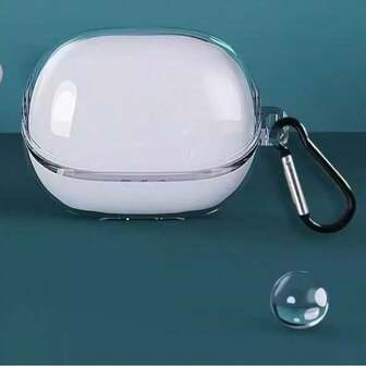 1pc Transparent Earphone Case With Black Hook, Compatible With Various Brands Such As , Etc.