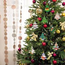 Christmas Thanksgiving Hollow Unfinished Christmas Tree Wooden Plate Home Decor DIY Wood Crafts Christmas Decorations Room Decor