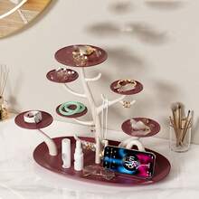 1pc Jewelry Organizer Holder, Multi-Functional Jewelry Display Stand With Tray, Earring Rack, Storage Organizer, Perfect For Rings, Necklaces, Bracelets, Room Decor, Creative Birthday Gift For Mom, Women, Girls, Home Vanity, Dressing Table, Minimalist, Modern, High Conversion Keywords, Holiday Gift, Christmas, Thanksgiving, Mother's Day, Fashion Accessories, Space-Saving, Easy Access, Elegant, Stylish, Decorative, Must-Have For Jewelry Lovers.