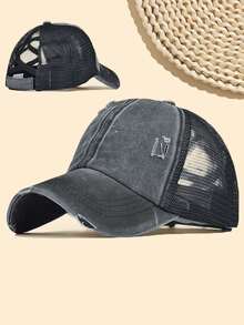 1 Stück Mehrfarbige Sportliche Klassische Pferdeschwanz Baseballkappe, Vintage Abgenutzte Mesh Trucker Kappe, Atmungsaktive Verstellbare Dad Cap, Geeignet für Frauen und Mädchen zum Tragen bei Outdoor-Sportarten