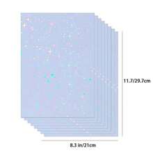 20 Sheets A4(8.3x11.7 Inch) Holographic Vinyl Sticker Paper, Transparent Holographic Vinyl Laminate Film, Clear Overlay Lamination Sticker Paper Self Adhesive Waterproof - Star