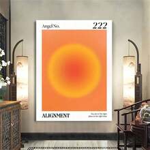Framed 1pc Frame Angel Number 222 Canvas Wall Art - Vibrant Orange Aura Art Poster With Inspirational Quote, Modern Minimalist Decor For Y2K Room, Preppy Dorm & Spiritual Home Decor, Angel Decor, Minimalist Design, 2D , Perfect For Room Decor - 框架 - 查看 6