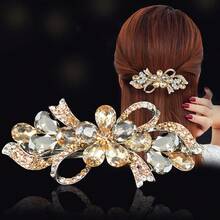 水钻花朵装饰发夹 波西米亚风 情人节 爪夹 发爪 发卡 发饰