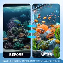 Tiras de prueba de agua para acuario 9 en 1 | Kit de prueba para acuario de 50 piezas para agua dulce/salada y estanque | Incluye tiras de termómetro para acuario, pH instantáneo, nitrato, nitrito, cloro, análisis de hierro | Tiras de prueba de alta precisión para monitorear la calidad del agua - Azul - Ver 7