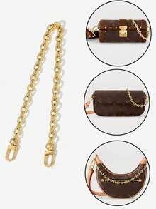 Bag Chain Strap Accessories, Metal Shoulder Strap Decoration Chain For DIY Bag Conversion, Adjustable Crossbody Chain Length - Gold - View 1