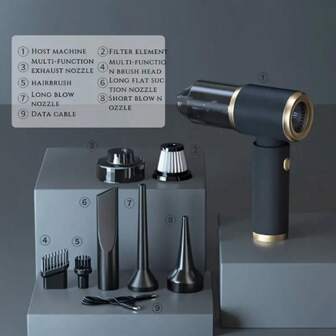 Handheld Wireless Portable Vacuum Cleaner, Rechargeable, Suction Force 2880Pa, Integrated Blowing And Suction, Suitable For Multifunctional High-Power Small Home Appliance Vacuum Cleaners In Automobiles And Households