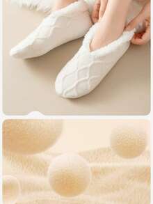 Damen Dicke Fleece-gefütterte Bodensocken, warm & rutschfest für Zuhause ohne Schuhe, Winter