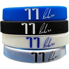 5 Pcs Luka Doncic 77 Basketball Silicone Wristband - Adjustable Sports Band For Fans - Ideal Fan Gift And Training Accessory, Blue