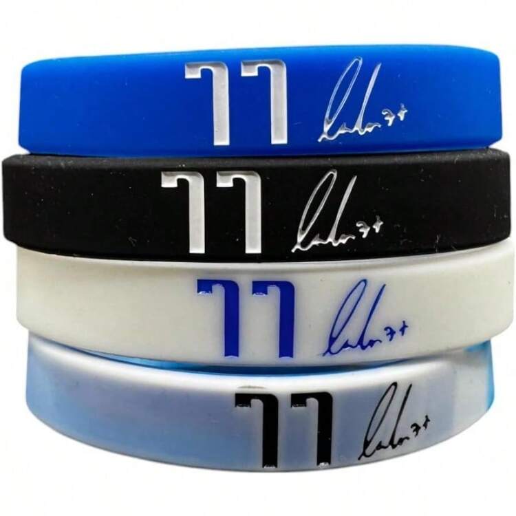 5 Pcs Luka Doncic 77 Basketball Silicone Wristband - Adjustable Sports Band For Fans - Ideal Fan Gift And Training Accessory, Blue - 彩色 - 查看 3