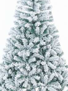 Snowy Flocked Thickened PVC & Iron Frame Christmas Tree, Holiday Snowy Christmas Tree - Green - View 3