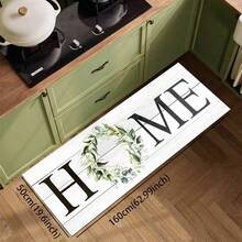 1pc Home Letter Pattern Rug, Polyester Drainage Mat, Suitable For Kitchen, Living Room, Entrance, Balcony, Home Decor, Anti-Stain, Cafe, Bar, Holiday, Party, Bedroom, Bathroom Decor - Black and White - View 17