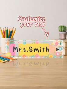 Customized Teacher Pencil Sign41styles, Teacher Gifts, Teacher Appreciation Gift, Teacher Desk Name Plate, Personalized Gift For Teacher, Teacher Name Sign,[Custom Acrylic Desk Nameplate] High Gloss Custom Acrylic Desk Nameplate - Multicolor - View 16