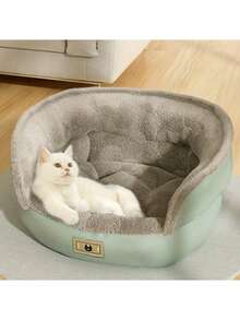 10.89kg Capacity Soft Round Dog Bed With Plush Cover, Non-Slip Bottom, Machine Washable Polyester Fiber, Suitable For Small To Large Dogs, Enhances Home Comfort