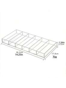 1 件透明亚克力太阳镜展示盒，桌面收纳托盘，可放置眼镜、太阳镜、化妆品、文具，6 个隔层 - 無色 - 查看 4