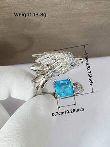 1 pieza Anillo de zirconia cúbica con encanto para mujer, regalo del Día de San Valentín, joyería para boda y aniversario