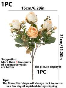 1/3/80 piezas Ramo artificial de 31 cm de peonía de seda e hortensias, rosas simuladas, plantas falsas para decoración de jardín al aire libre, adecuadas para decoración de boda, hogar, restaurante, dormitorio, cocina, alféizar de ventana, decoración de habitación, accesorios para fiestas de cumpleaños, decoración de jardín al aire libre, fiestas de boda, decoración de restaurante familiar, decoración de invierno, regalos de cumpleaños - naranja - Ver 2