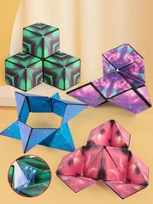 6 seturi de jucării educaționale tridimensionale cu geometrie magnetică, decompresie infinită, pentru băieți și fete, antrenament, dezvoltare a inteligenței copiilor, potrivite pentru a oferi cadouri de ziua de naștere copiilor