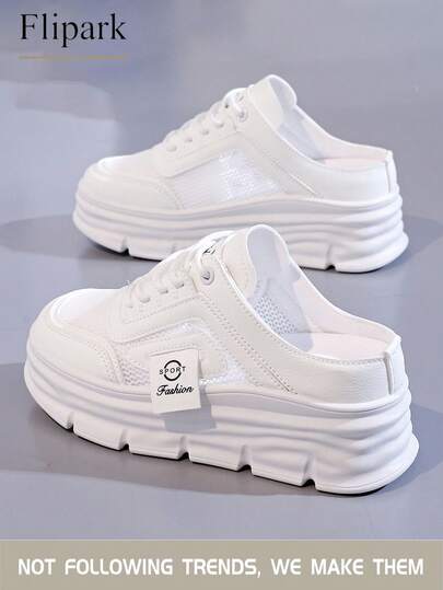 Flipark 【厚底增高系列】2025春夏新款女士休闲鞋女厚底鞋小白鞋舒适运动鞋增高7cm派对鞋适合矮个子女性运动风格