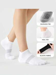 1/3/5 双女式短筒袜，浅口运动袜，春夏季，适合健身、羽毛球、跑步 - 彩色 - 查看 2