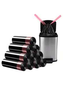 3卷抽绳垃圾袋，随机抽绳颜色，一次性垃圾袋，可加衬里，清洁用品，商业用途，厨房，客厅，浴室，办公室，酒店业务，圣诞节