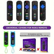 1pc Cover For Roku Remote Compatible With Hisense Roku TV Steaming Stick/Express, Silicone Protective Controller Universal Sleeve Skin Glow In The Dark - Multicolor - View 11