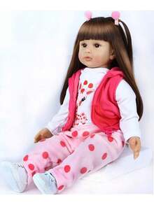22 Inch Lifelike Reborn Baby Dolls, Newborn Girl Doll With Realistic Veins, Handmade Vinyl With Weighted Cloth Body, Advanced Painted Gift Set For Kids Age 3+ - 彩色 - 查看 5
