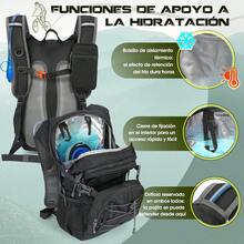 RAINSMORE Mochila de hidratación 18L Mochila de hidratación para Senderismo, Running, Ciclismo, Ciclismo Mochila de hidratación para Hombre y Mujer Cubierta de Lluvia y vejiga de Agua incluida - Negro - Ver 10