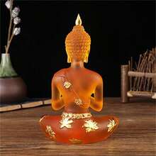 1pc Matte Buddha Statue Ornament, Sculpture Handicraft, Resin Craftsmanship, Zen Decoration, Meditation Sitting Posture, Buddha Statue Home Decoration, Spring Festival Decoration, For Home Room Living Room Office Decor Best - White - View 10
