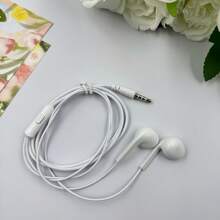 黑/白/红/蓝 新款皮线 3.5MM半入耳式有线耳机 内置麦克风 高清通话手机耳机 兼容苹果I Phone、三星、Oppo、Vivo、小米安卓手机、平板电脑、游戏机等3.5MM接口设备 - 彩色 - 查看 9