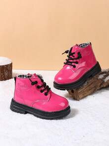 1双女童秋冬新款时尚百搭软底防滑儿童短靴 - 玫紅色 - 查看 3