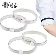 1pc/2pcs/4pcs Metal Spring Stretch Bracelet, Shirt Sleeve Holder, Clothing Decor Strap, Unisex - Gold/Silver/Black Back To School - Multicolor - View 24