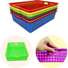 6 Pcs Colorful Plastic Classroom Storage Bins 13.75" X 10.25" For Organizing A4 Papers Trays, Turn In Containers School Teachers Classroom Organization & Storage Supplies - 預設 - 查看 5