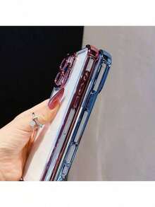 1个奢华电镀透明手机壳，兼容 17/6/7/8/X/XS/XR/11/12/13/14/15/16/16e Pro Max Plus、Galaxy S22/23/24/25/S24 FE/S25 EDGE、A07/A17/A04/05/06/A14/A15/A16/A24/A25/A34、Redmi Note 9/10/11/12/13、Redmi 9/10/12/13C 14C、OPPO、MOTO、荣耀X、HW、Realme C53 C55 C61 C63 C67，防震双层TPU手机壳 - 藍色 - 查看 4