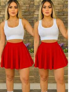 Women Skirts - Red - View 1