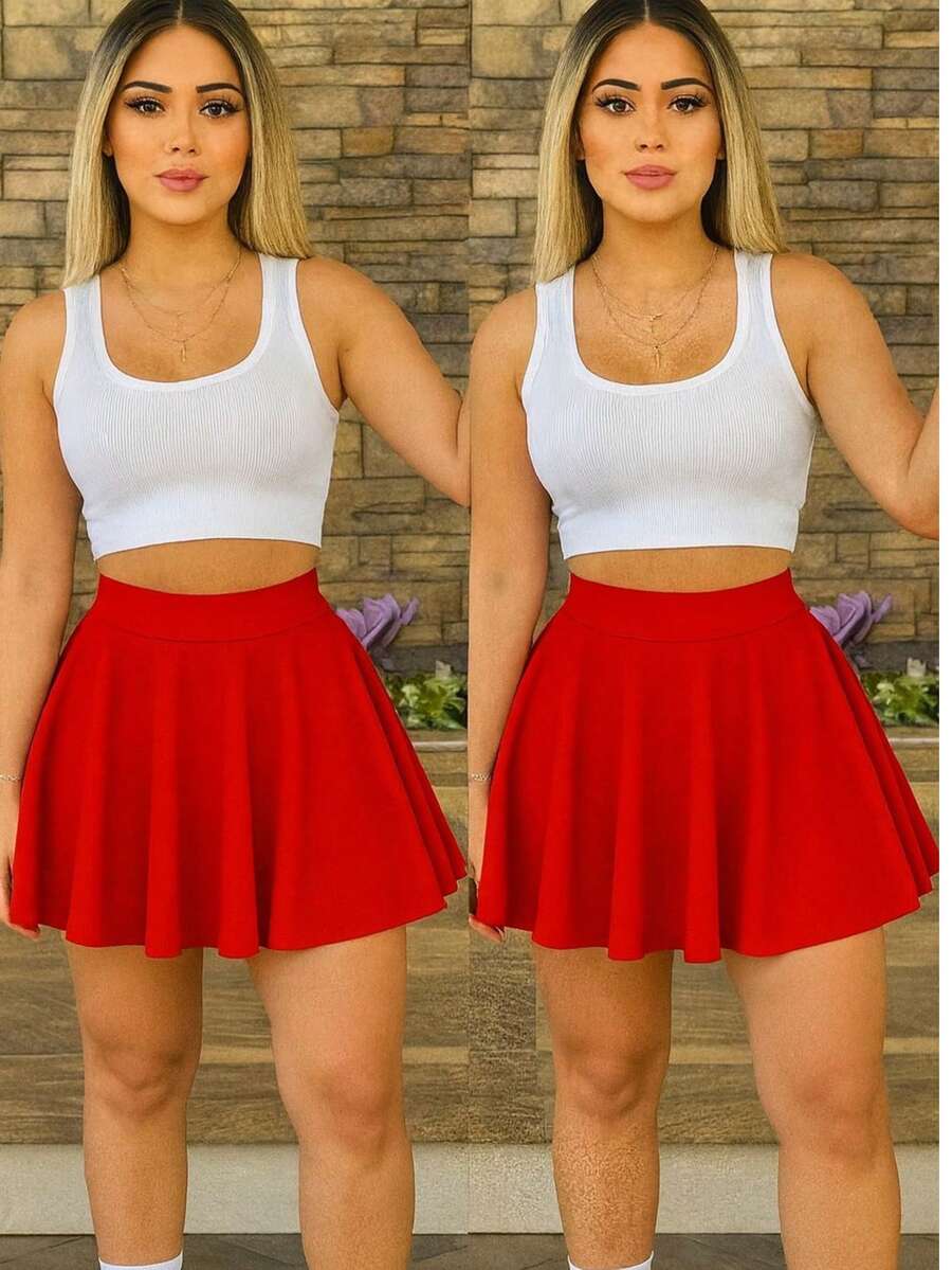 Women Skirts - Red - View 1