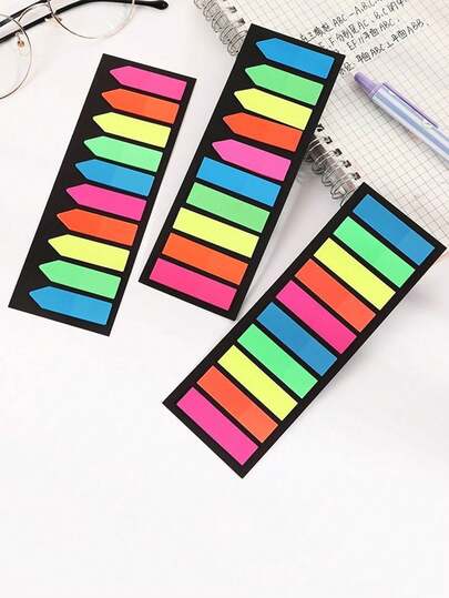 500/400/200/100 Fluorescent Sticky Notes, Reusable Self-Stick Index Tabs,School Supplies,Back To School