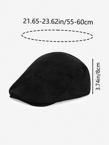 1pc Solid Color Minimalist Beret Hat, Adjustable Circumference Retro Warm Newsboy Cap, Suitable For Autumn/Winter Outings, Fashionable Accessory, Great Gift,Summer,Beach,Holiday,Festival,Travel - Multicolor - View 4