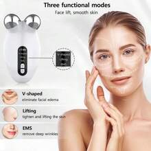 Electric Facial Neck Massager EMS Microcurrent Roller Face Massage Beauty Device 400mAh