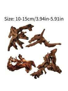 Decoración de arrecife de coral de madera a la deriva natural para acuario, rama para trepar de reptiles, accesorios para hábitat de tortugas, ornamentos de paisaje de madera realista para pecera, decoraciones para contenedores de vidrio, diseño de madera rústica única para decoración de acuario