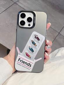 1 件 Friend Capsule 创意插画设计图案手机壳适用于 16 Pro Max，极简设计适用于 14、13、12、11，个性化哑光灰色保护壳适用于 15 Plus、Galaxy - 彩色 - 查看 4
