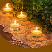 20 piezas de velas flotantes de marfil, velas de cera sin olor y sin goteo, para bodas, Navidad, fiestas de cumpleaños, jarrones cilíndricos y decoración del hogar