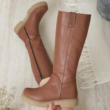 Women Knee-High Boots - Camel - View 4