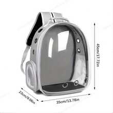 VINCAN 大容量猫背包，透明透气宠物包，便携式双肩猫包，PC材质拉链开合，猫背包包，猫包