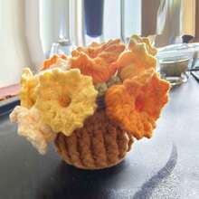 وردة الوادي المصنوعة يدويًا بالكروشيه، باقة الورد متعددة الأغراض حصيرة، حامل ساخن وسلة تخزين، وسادة أصيص الزهور الاصطناعية، مناسبة لحفل القهوة والشاي، حصيرة غير انزلاقية، حصيرة محبوكة متينة مقاومة للحرارة