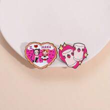 1 件/套 NANA 卡通女孩胸针、万圣节徽章、服装背包装饰、配饰、金属翻领别针、包徽章、朋友礼物衣服别针有趣可爱的教师礼物万圣节配饰教师节珠宝服装配饰包饰办公室配饰圣诞节 - 彩色 - 查看 3