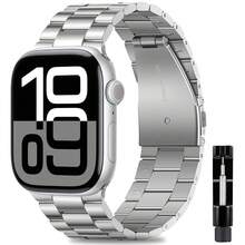 1pc Women's And Men's AppleWatch Band Bracelets Replaceable Strap Wristband, Stainless Steel Adjustable Quick Release Waterproof Breathable Bracelet Smartwatch Accessories For Mother's Day,Father's Day,Holiday Gifts For Men And Women - Silver - View 17