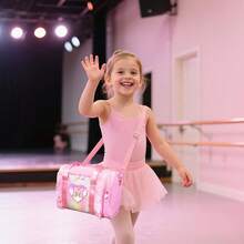 Personalized Monogram Dance Bag Girls - 3-6 Years Duffle Bag Kids Lightweight Resistant Oxford Backpack Ballet Cheerleading Sleepovers Gymnastics - 粉色 - 查看 5